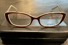 New Women Designer Eyeglass Frames, Bevel Match Mahogany 50-17-140 Cat-eye. Price: $75.00.