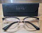 Nicole Miller Dix Bay C01 Frames Only Women's Ebony/gold Semi Rim 55-18-140 Pre-owned. Price: $47.00.