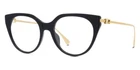 Fendi 50010I Eyeglasses Shiny Black Gold Optical Cat Frame 53MM New. Price: $219.00.