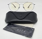 Diff Eyewear Sunday Silver Grey Frame Blue Light Blocking Lens Aviator Glasses Pre-owned. Price: $45.99.