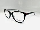 Thin & Light Plume Black Robin Eyeglasses With Colorful Brow Accent 50/16/140 New. Price: $69.95.
