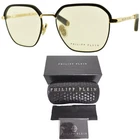 New!! Philipp Plein VPP017 0302 Black Gold Geometric Optical Frame Eyeglasses. Price: $129.99.