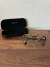 Coach Eyeglasses Frames HC6102 5440 Blk Amber Gltr Varsity 51-18-140 W/case Pre-owned. Price: $29.99.