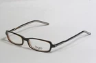 New Women's Legre Petite LE054 Full Rim 49-17-140 Dark Brown White Stripe #210. Price: $42.33.