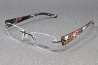 Ed Hardy Women's Eyeglasses Frames EHL816 Black 52MM Rimless Skull Rose Print New. Price: $119.99.