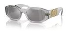 Versace 4361 311/6G Transparent Grey Plastic Square Sunglasses Mirror New. Price: $149.99.