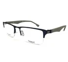 Flexon Eyeglasses Frames E1070 412 Navy Blue Gray Rectangle Half Rim 52-19-140 New. Price: $124.99.