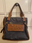 Chloe Women Bag Vintage Navy Brown Denim Tote Limited Edition Vhtf Rare Pop Pre-owned. Price: $312.68.