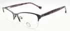 Aura Eyewear Iris Women's Eyeglasses Frames Half-rim 52-17-135 Gunmetal New. Price: $25.19.
