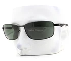 Ray-ban Sunglasses Rb 3498 002/71 Shiny Black Metal Green Tinted 64MM With Case New. Price: $139.50.