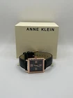 Anne Klein AK/5000 Womens Black Vegan Leather Band Rose Gold Case Wristwatch New. Price: $51.99.