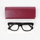 Gucci GG1138O Logo Eyeglass Frames In Black, White, And Gold With Case Pre-owned. Price: $99.99.