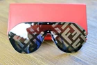 Fendi FFM0039 807XR Grey Lens Silver Frame Oversized Shield Sunglasses New. Price: $195.00.