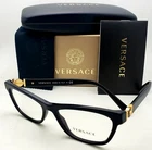 New Versace Rx-able Eyeglasses 3272 GB1 54-16 140 Black & Gold Cay-eye Frames. Price: $299.95.