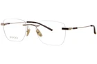 Gucci GG2099O 002 Eyeglasses Men's Gold Rimless Style Rectangle Shape 54MM New. Price: $279.95.