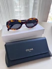 Celine Triomphe CL40194U 53A Havana + Black Oval Women's Sunglasses With Box Pre-owned. Price: $84.00.