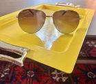 Gucci GG0138S 005 61 145 Aviator Sunglasses Vintage Gold Frame + Case Pre-owned. Price: $90.00.