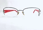 Versace Silver Rectangular Eyeglasses Red Temple Italy Mod 1090B 1000 52 18 130 Pre-owned. Price: $92.00.