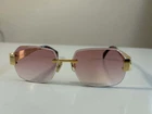 Celine Paris Gold Rimless Square Sunglasses Pink Gradient For Women New. Price: $239.99.