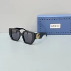 Gucci GG0956S 003 Square Oversized Sunglasses Shiny Black/gray Lens 100% Uv New. Price: $148.00.