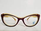 Womens Bon Vivant Burgundy And Gold Cat Eyeglasses Frames 51-18-140 Made Italy New. Price: $99.95.
