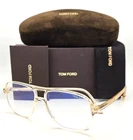 New Tom Ford Eyeglasses Tf 5737-B 045 56-15 Light Brown Frames Blue Block Lenses. Price: $299.99.