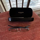 Coach Mona 1089 Gunmetal Rectangular Half Rim Eyeglasses Frames 52-17-140 Pre-owned. Price: $24.49.