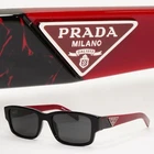 Prada Sunglasses Triangle Symbole Red Black Marble PR07ZV Vpr 11F-1O1 55MM Pre-owned. Price: $159.88.