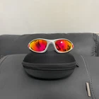 Vintage Oakley Straight Jacket 99 Muzm 9505 Sunglasses Silver Frames Red Lenses New. Price: $110.00.