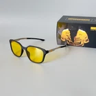 Oakley Slender OX8193 Silver Polarized Yellow Sunglasses 57MM Square New. Price: $109.00.