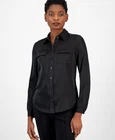 Anne Klein Women's Flap-pockets Long-sleeve Shirt Black Size 1762 New. Price: $39.60.