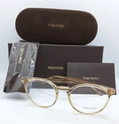 New Tom Ford Glasses Tf 5524 045 49-19 Brown Crystal Round Optical Frame Rx. Price: $245.00.