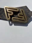 Fendi Ff Gold Buckle Reversible Logo Belt 100/40 Pre-owned. Price: $189.00.