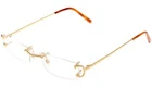 Cartier Rectangular Rimless 53MM Gold Unisex Eyeglasses CT0092O 001 New. Price: $1100.00.
