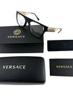 Versace New Black Retro Flat Top Frames Gold Mens 55-19-145 Eyeglasses VE3326U. Price: $99.00.