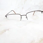 Cognac Eyeglasses Frame 1506-218 Men's Brown Metal Full Rim Rectangular 54-19-14 Pre-owned. Price: $35.99.