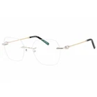 Charriol Women's Eyeglasses Shiny Silver Gold/black Rimless Frame PC71069 C02 New. Price: $126.99.