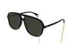 Gucci Aviator Sunglasses Black Acetate With Gold Chain & Gg Logo Pre-owned. Price: $330.00.