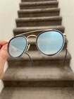 New Ray-ban Round Double Bridge Metal RB3647-N Gold Blue 51/22. Price: $89.00.