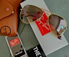 Ray-ban Sunglasses RB3025 Aviator Gradient Gold Frame Light Brown Lens 58MM New. Price: $54.95.