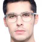 Eyebuydirect Roots 51-20-141 Gray Browline Clubmaster Round Eyeglasses Frame Pre-owned. Price: $19.99.