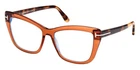 New Tom Ford FT5826-B 048 Shiny Dark Brown/clear Blue Light Block 55MM Authentic. Price: $144.00.