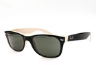 Ray-ban New Wayfarer Color Mix Sunglasses Rb 2132 875 Black Beige 55MM W/case. Price: $129.50.