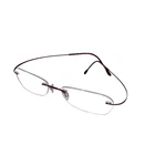 Silhouette 7511 6084 Burgundy 40-17MM Eyeglasses Frames Only Good Condition Pre-owned. Price: $39.99.