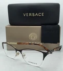 New Versace Eyeglasses 1218 1344 53-17 Gold-brown-tortoise Semi-rimless Frame. Price: $299.95.