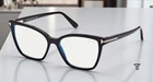 Tom Ford FT5812-B 001 Butterfly Shiny Black Blue Block 53 Mm Women's Eyeglasses New. Price: $194.00.