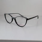 Betsey Johnson The 411 Blk Striped Cat-eye Eyeglasses Frames 53-17-140MM New. Price: $56.21.