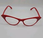 Dr. Peepers Eyeglasses S37204 Frame Rhinestone Retro Cat Sunglasses Red Pre-owned. Price: $14.21.