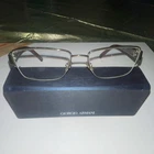 Giorgio Armani GA802 Silver Brown Metal Rectangular Half Rim Eyeglasses Frames Pre-owned. Price: $50.00.