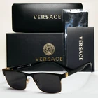 Versace Sunglasses Black Gold Medusa Metal Square Mod 1285 1443 56MM Pre-owned. Price: $161.76.